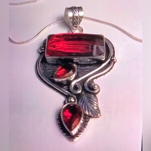 Garnet 925 Sterling Silver Necklace